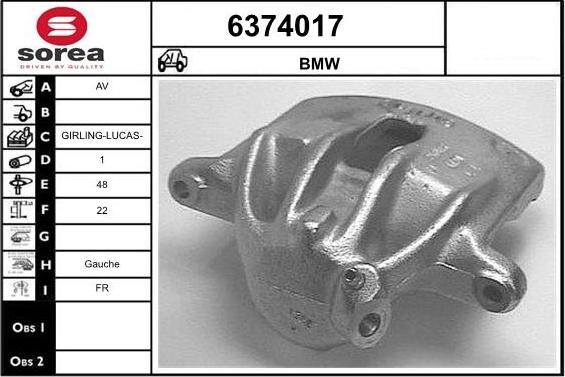 STARTCAR 6374017 - Тормозной суппорт autospares.lv