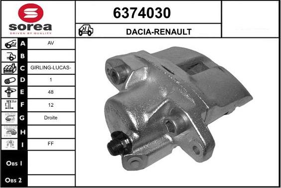 STARTCAR 6374030 - Тормозной суппорт autospares.lv