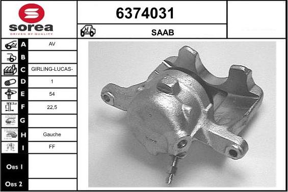 STARTCAR 6374031 - Тормозной суппорт autospares.lv