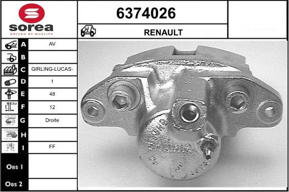 STARTCAR 6374026 - Тормозной суппорт autospares.lv