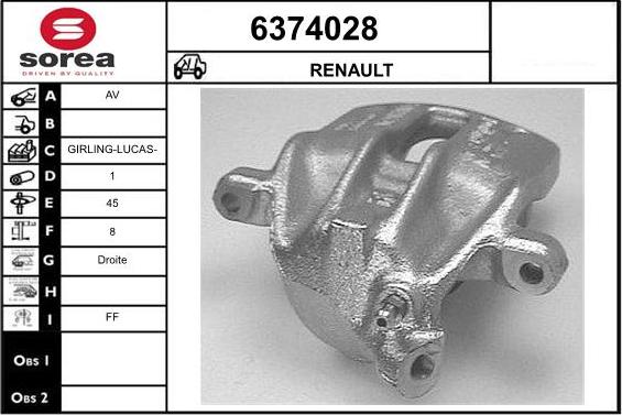 STARTCAR 6374028 - Тормозной суппорт autospares.lv