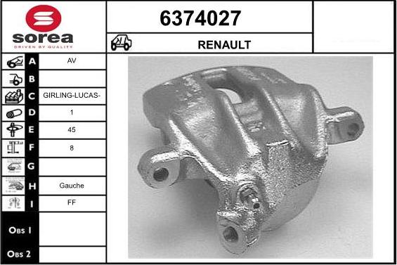 STARTCAR 6374027 - Тормозной суппорт autospares.lv