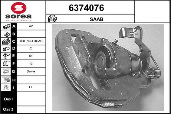 STARTCAR 6374076 - Тормозной суппорт autospares.lv