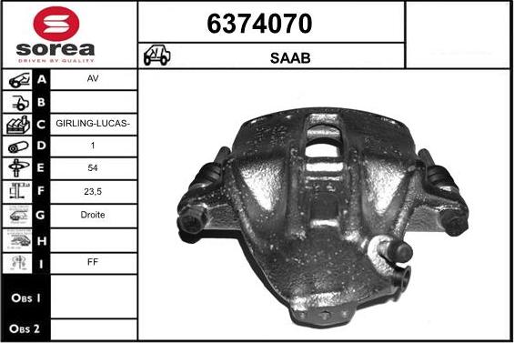 STARTCAR 6374070 - Тормозной суппорт autospares.lv