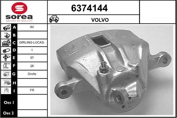 STARTCAR 6374144 - Тормозной суппорт autospares.lv
