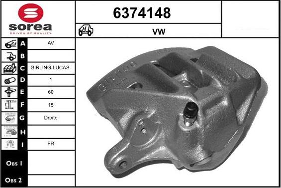 STARTCAR 6374148 - Тормозной суппорт autospares.lv