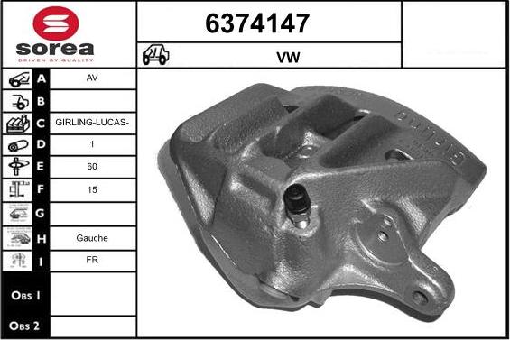 STARTCAR 6374147 - Тормозной суппорт autospares.lv