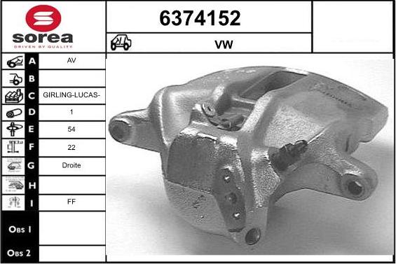 STARTCAR 6374152 - Тормозной суппорт autospares.lv