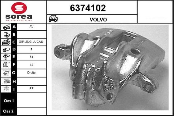 STARTCAR 6374102 - Тормозной суппорт autospares.lv