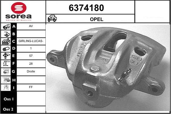 STARTCAR 6374180 - Тормозной суппорт autospares.lv