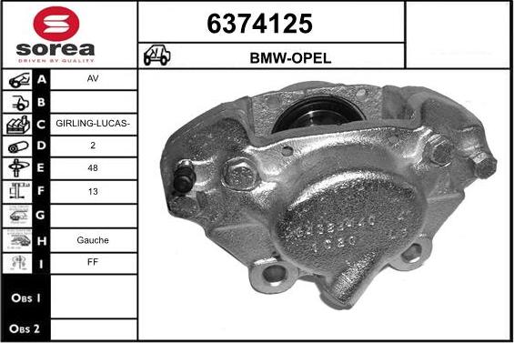 STARTCAR 6374125 - Тормозной суппорт autospares.lv