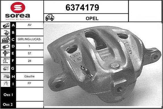 STARTCAR 6374179 - Тормозной суппорт autospares.lv