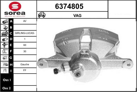 STARTCAR 6374805 - Тормозной суппорт autospares.lv