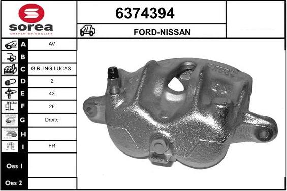 STARTCAR 6374394 - Тормозной суппорт autospares.lv