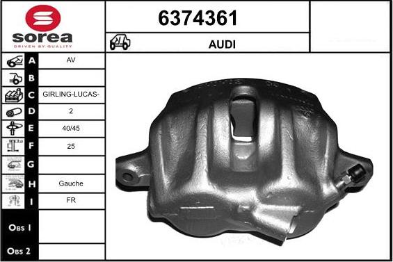 STARTCAR 6374361 - Тормозной суппорт autospares.lv