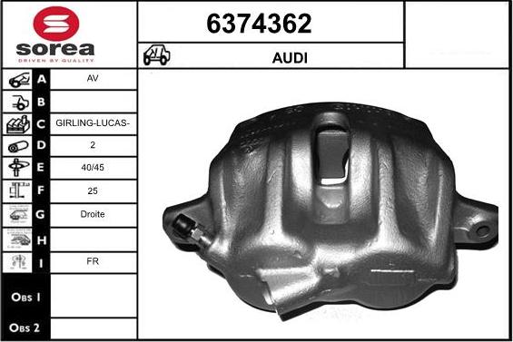 STARTCAR 6374362 - Тормозной суппорт autospares.lv