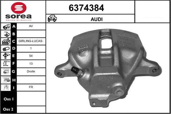 STARTCAR 6374384 - Тормозной суппорт autospares.lv