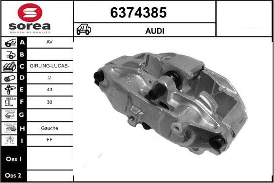 STARTCAR 6374385 - Тормозной суппорт autospares.lv