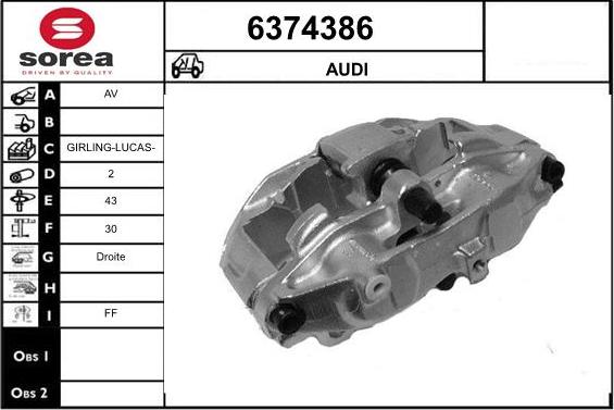 STARTCAR 6374386 - Тормозной суппорт autospares.lv