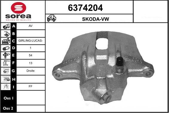 STARTCAR 6374204 - Тормозной суппорт autospares.lv