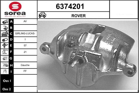 STARTCAR 6374201 - Тормозной суппорт autospares.lv