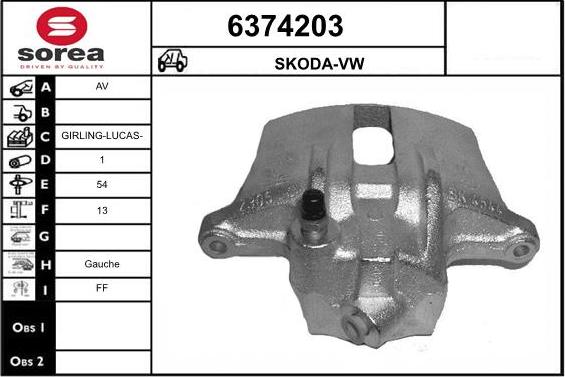 STARTCAR 6374203 - Тормозной суппорт autospares.lv