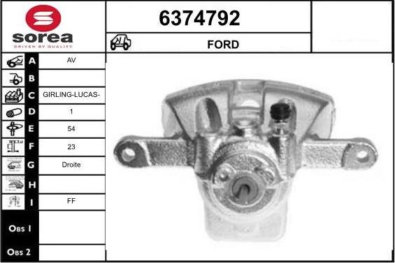 STARTCAR 6374792 - Тормозной суппорт autospares.lv