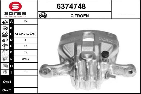 STARTCAR 6374748 - Тормозной суппорт autospares.lv