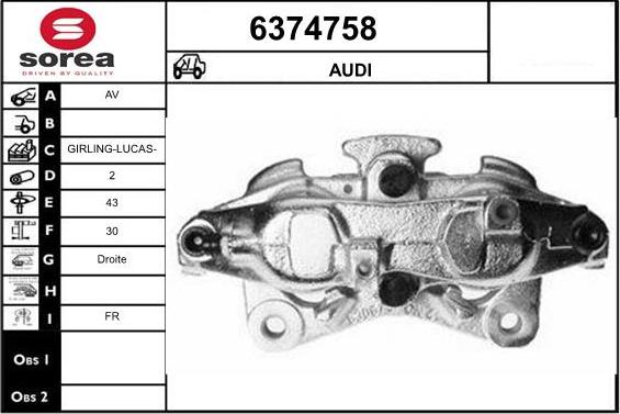 STARTCAR 6374758 - Тормозной суппорт autospares.lv