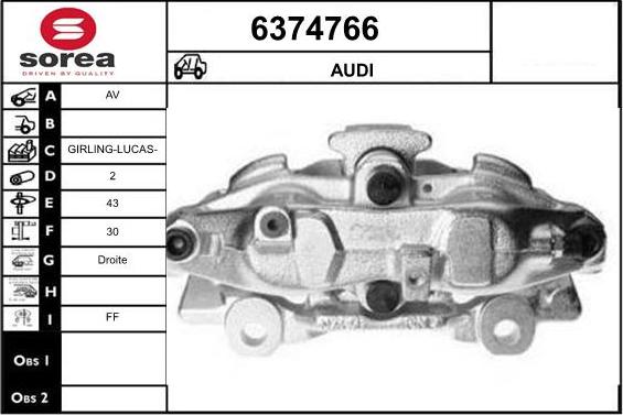 STARTCAR 6374766 - Тормозной суппорт autospares.lv