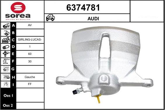 STARTCAR 6374781 - Тормозной суппорт autospares.lv