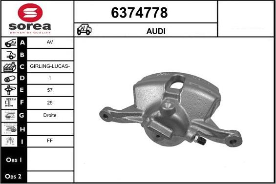 STARTCAR 6374778 - Тормозной суппорт autospares.lv