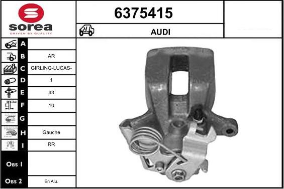 STARTCAR 6375415 - Тормозной суппорт autospares.lv