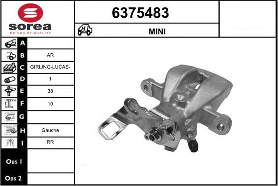 STARTCAR 6375483 - Тормозной суппорт autospares.lv