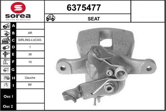 STARTCAR 6375477 - Тормозной суппорт autospares.lv