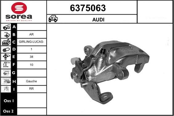 STARTCAR 6375063 - Тормозной суппорт autospares.lv