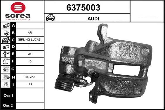 STARTCAR 6375003 - Тормозной суппорт autospares.lv