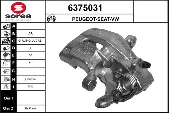 STARTCAR 6375031 - Тормозной суппорт autospares.lv