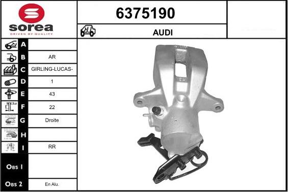 STARTCAR 6375190 - Тормозной суппорт autospares.lv