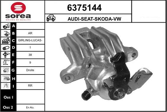 STARTCAR 6375144 - Тормозной суппорт autospares.lv