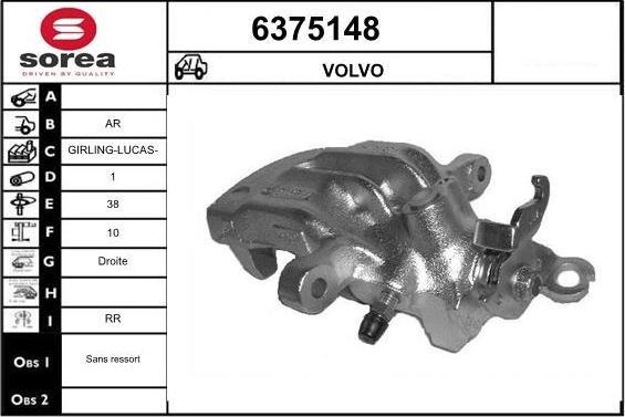 STARTCAR 6375148 - Тормозной суппорт autospares.lv