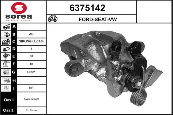 STARTCAR 6375142 - Тормозной суппорт autospares.lv