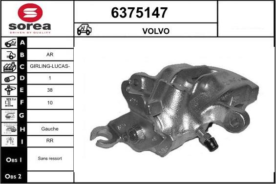 STARTCAR 6375147 - Тормозной суппорт autospares.lv