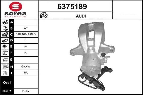 STARTCAR 6375189 - Тормозной суппорт autospares.lv