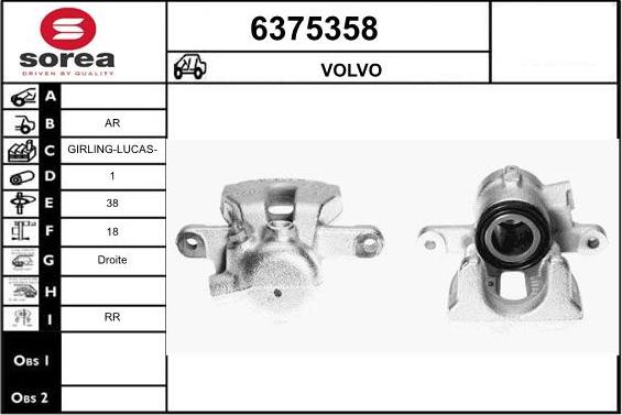 STARTCAR 6375358 - Тормозной суппорт autospares.lv