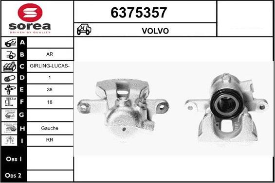 STARTCAR 6375357 - Тормозной суппорт autospares.lv