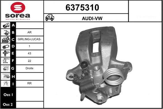 STARTCAR 6375310 - Тормозной суппорт autospares.lv