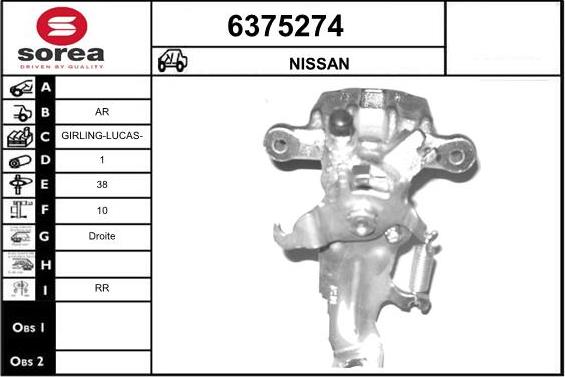 STARTCAR 6375274 - Тормозной суппорт autospares.lv