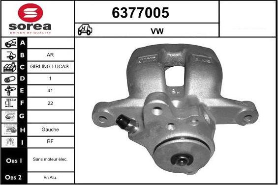 STARTCAR 6377005 - Тормозной суппорт autospares.lv