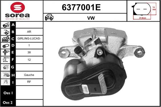 STARTCAR 6377001E - Тормозной суппорт autospares.lv